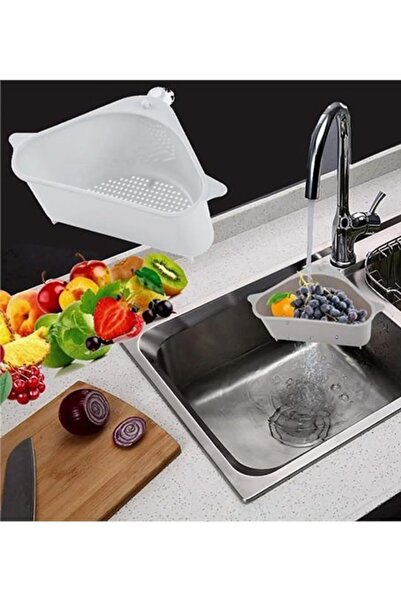 Suction Cup Triangle Vegetable Fruit Sink Shelf Strainer Sponge Holder Organizer Kitchen Organizer