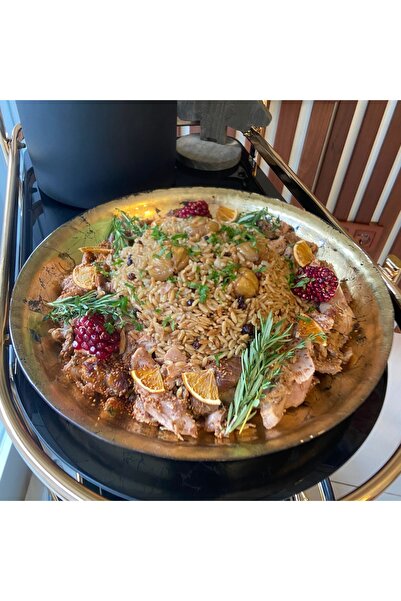 HERITAGE وعاء زجاجي للرقائق والغمس مع وعاء صلصة ورق ذهبي أنتيك 37 سم