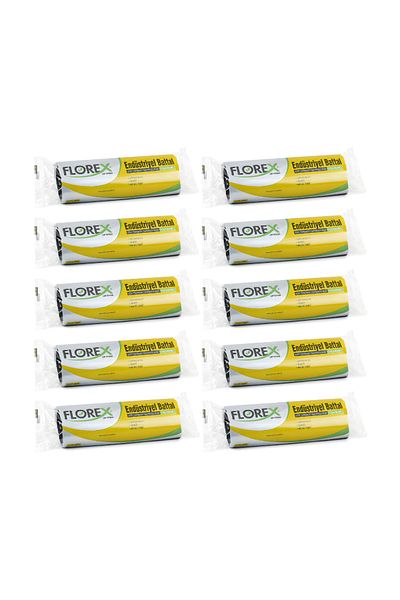 Florex كيس قمامة كبير الحجم 72x95 سم 10 لفات أسود 10 لفات (100 قطعة)