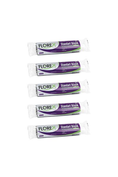 Florex Standard Large Size Garbage Bag 65x80 Cm 10 Pieces Rolls Black 5 Rolls (50 Pieces)
