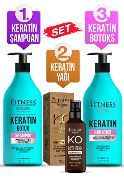 Fitness Professional Kuru Saçlara Özel Onarıcı Botox Set 1000 ml ve Keratin B...