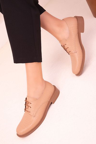 SOHO Nude Crocodile Women's Casual Shoes 17702