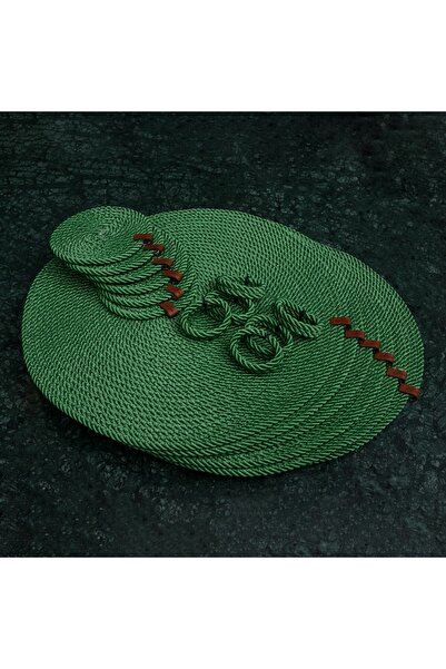 Genel Markalar Amerikan Servis Supla Takımı Yeşil 6 Adet Tabak Altlığı 6 Adet...