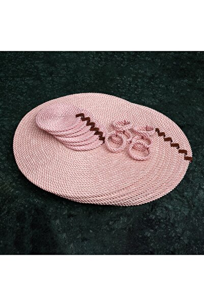 Genel Markalar Amerikan Servis Supla Takımı Pembe 6 Adet Tabak Altlığı 6 Adet...