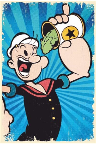 Hayat Poster Poster retro din lemn Popeye Spanac