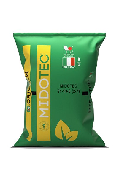 MUGAVERO Mıdotec Npk 21-13-8 + 2 Mgo + 7 So3 Ithal Çim Ve Bitki Gübresi 25 Kg
