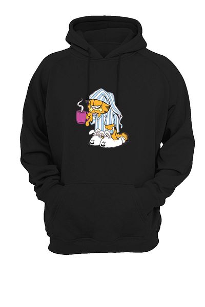 WİDİ Hanorac negru cu imprimeu Garfield