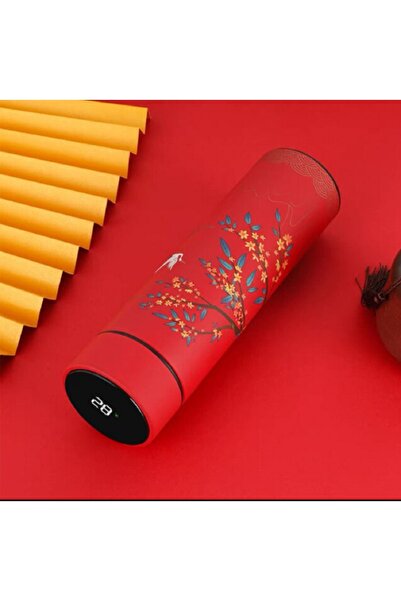 hediyeconcepti 500ml Stainless Steel Temperature Display Printed LCD Screen Thermos