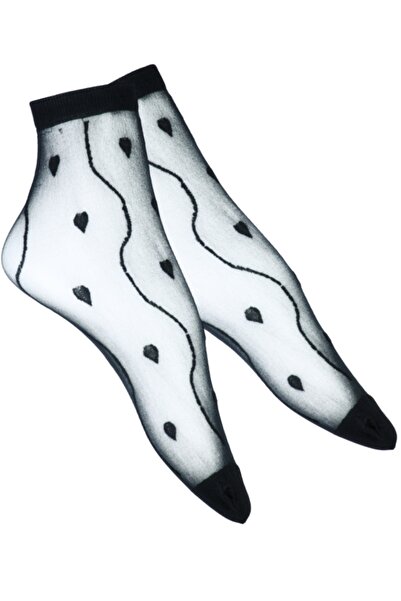 SOCKS 4U Дамски шарени черни чорапи от тюл 6 бр