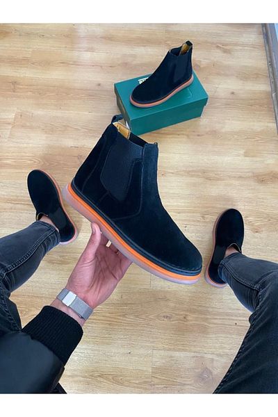 Çetintaş Luis Figo 100% Genuine Leather Comfortable Men's Daily Winter Chelsea Boots 40-44