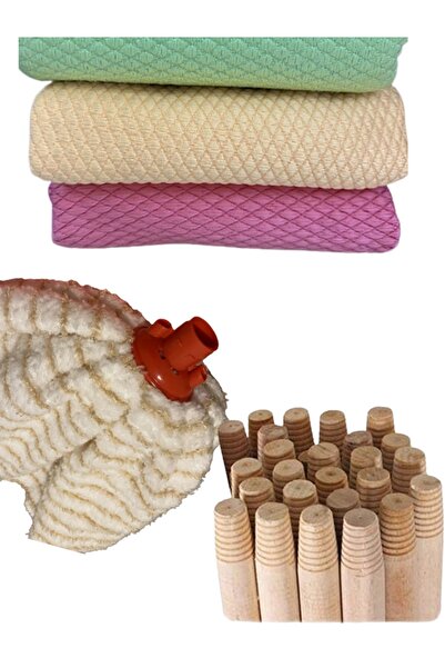 RENK YAPI RÜYASI Balkon Mop Gürgen Sap 1 Adet Mikrofiber Bez Vilada Ucu Micro...