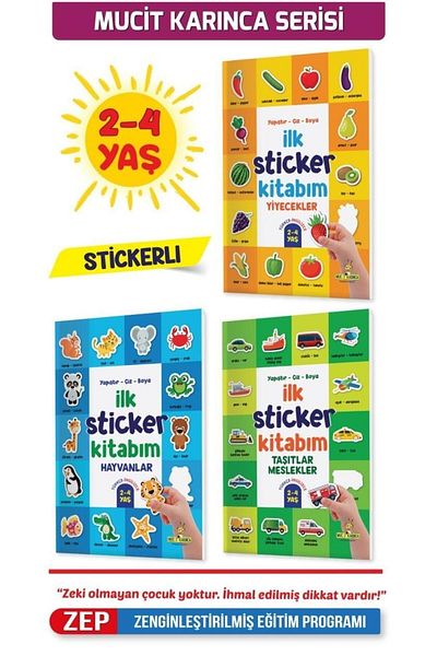yükselen zeka My First Sticker Book Turkish English Age 2-4