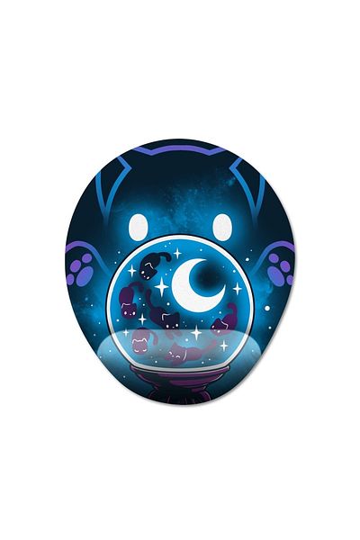 Pixxa موديل لوحة ماوس لدعم المعصم من Cosmic Cat Tarot Fortune - بيضاوي واحد