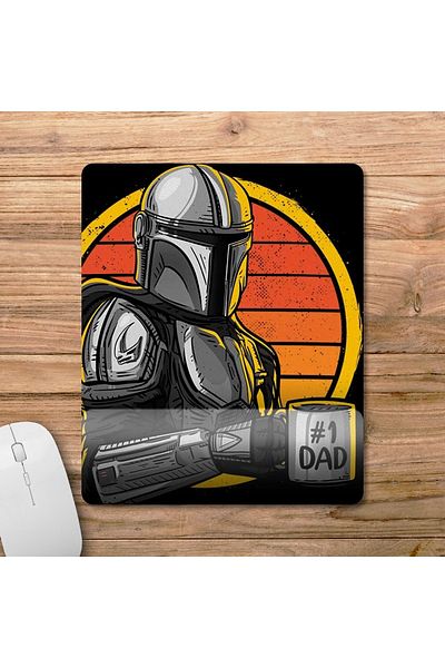 Pixxa لوحة ماوس Mandalorian Best Dad - موديل مع مسند للمعصم - 1 1057563