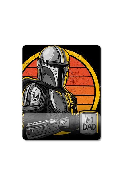Pixxa لوحة ماوس Mandalorian Best Dad - موديل مع مسند للمعصم - 1 1057563