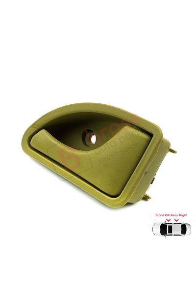 Bross Otomotiv مقبض باب مفتوح داخلي بلون الخردل الأيمن لسيارة Renault Kangoo Twingo7700309314