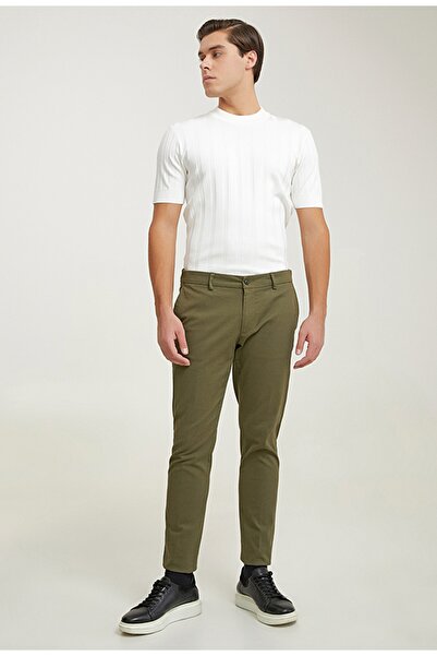 Tween Slim Fit Haki Pamuklu Likralı Chino Pantolon
