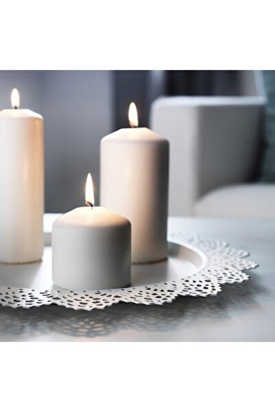 Mumbox mutluluk mum şeklinde 3’lü Adet Silindir Blok Baton Dekoratif Mum