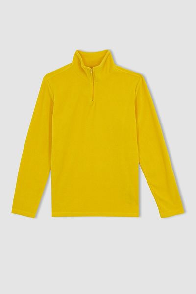 DeFacto Φούτερ Fleece γιακά με κανονική εφαρμογή με μισό φερμουάρ A1817ax22au