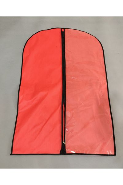 Umut Suit Cover, Clothes Protector and Carrying Gamboç 64*100 Cm Semi PVC Transparent, Red