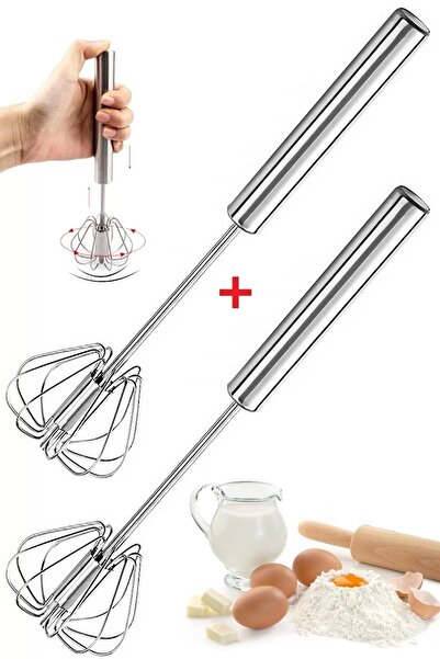 Genel Markalar 2 Adet Basmalı Otomatik Bas Çek Çırpıcı Pratik Mutfak Gereçler...