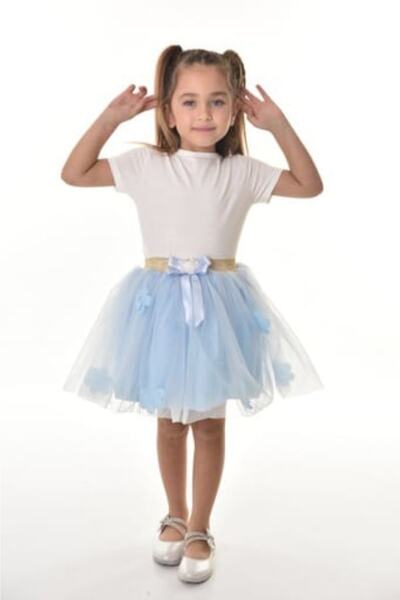 ÖFİ Kids Kız  Çocuk Papatyalı Tütü Etek