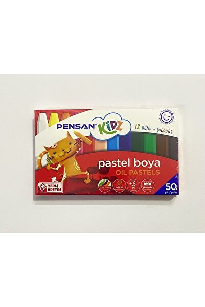 Pensan Kidz 12 Renk Pastel Boya, Karton Kutu
