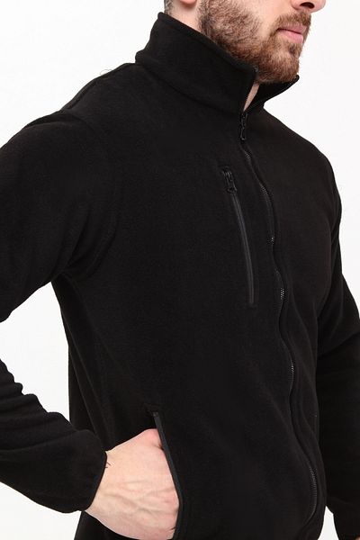 Uniprom Fleece Coat Full Zip 3 Pockets Black Men's