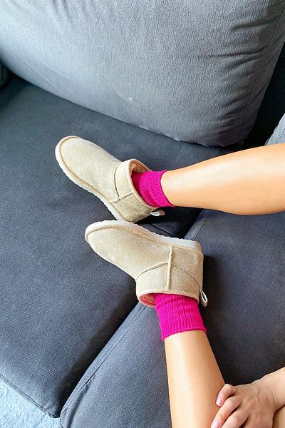 SHOEBELLAS Γυναικείες μπότες Polly Beige Furry