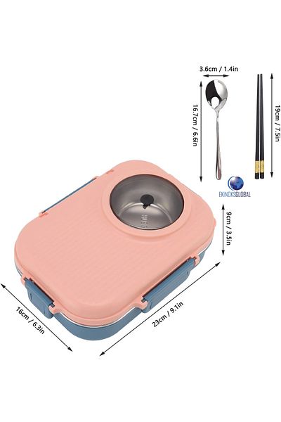 Vagonlife 304 Stainless Steel Lunch Box - Portable, Four Compartments, 1100ml Lunch Box