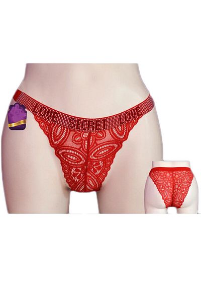 LİNOTTİ Chiloți cu imprimeu roșu Love Secret din dantelă