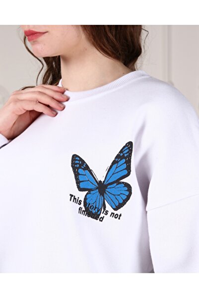 Mad&Calf Γυναικείο φούτερ με στάμπα πεταλούδας