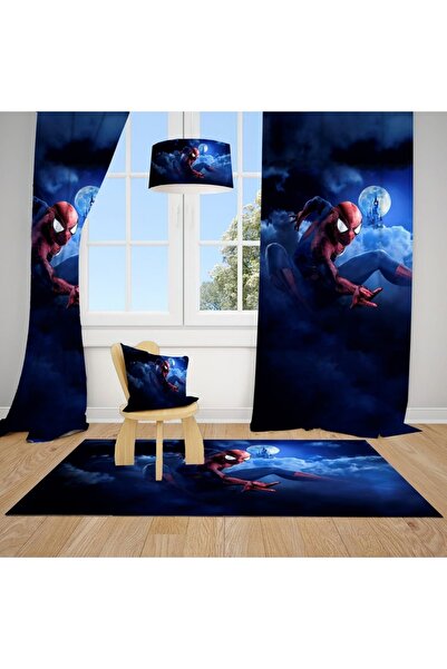 BAMBAŞKA MODA Bebek Ve Çocuk Odası Spiderman Iki Kanat Fon Perde Bmfpk-001
