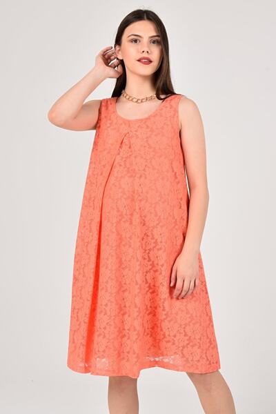 MİMBA Dantelli Yavru Ağzı Hamile Elbisesi