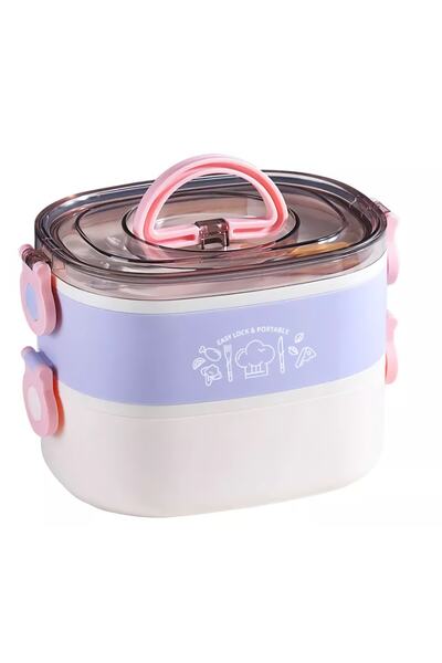 Vagonlife 304 Stainless Steel Lunch Box - Portable, Three Compartments, 1200ml Lunch Box, for Children and Office