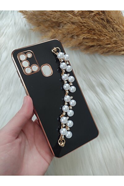 Aksesuarda Moda حافظة سامسونج A21s مقطوعة بالليزر مع اللؤلؤ