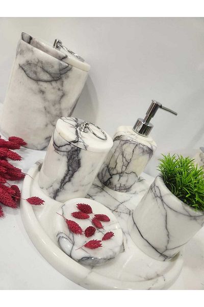 SARITAŞ Σετ μπάνιου Lilac Marble 7 τεμ