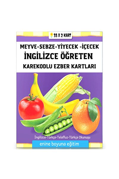 Enine Boyuna Eğitim بطاقات حفظ الطعام والخضروات والفاكهة والمشروبات باللغة ال...