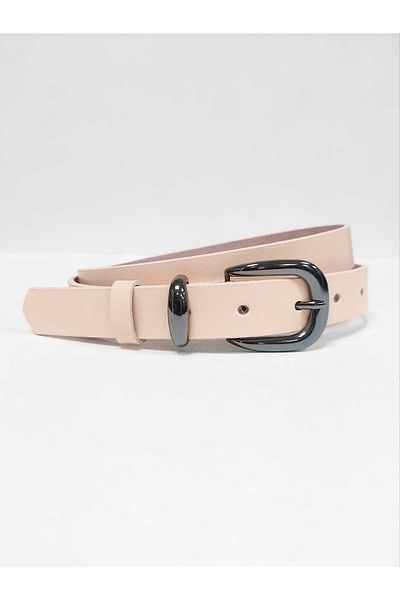 Kemerix 100% Genuine Leather Women's Powder Belt with Silver Buckle