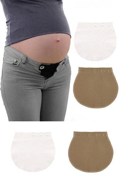 Pimobile Παντελόνι εγκυμοσύνης Waist Extender-Pants Extender για γυναίκες Λευκό-μπεζ