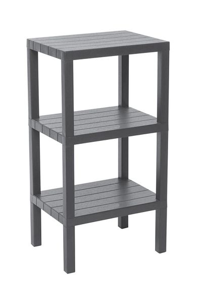 LIUWA Ombeg Vesken Decorative 3 Layer Ant Gray Plastic Multi-Purpose Bathroom Organizer Flower Pot Bookshelf Ant Gray