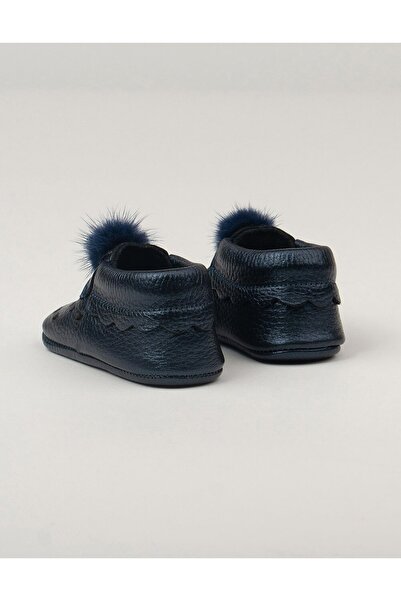 Beybium Ponny Pearlescent Navy Blue Natural Leather Moccasin
