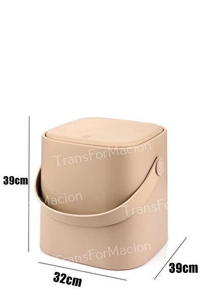 Tuffex 8 Litre Tutma Saplı Iç Kovalı Tezgah Üst Mutfak Çöp Kovası Latte