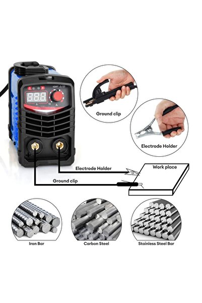 STAXX POWER Super Mma200x 200 Amper Profesyonel Dijital Göstergeli Inverter Kaynak Makinesi Çantalı Set