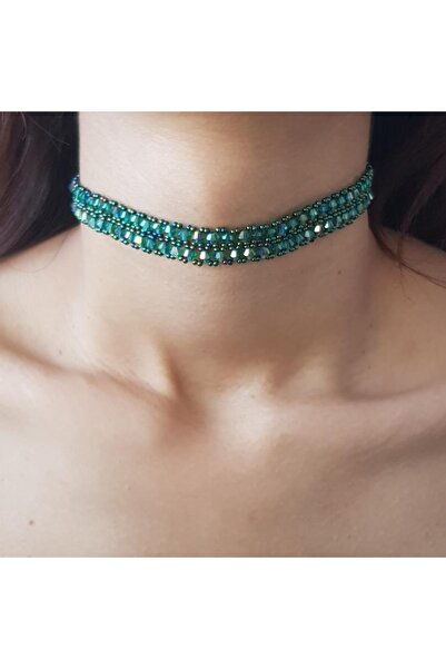 Handmade By HLY العتيقة الأخضر كريستال الأحجار الهرم المختنق