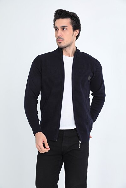 KMKkombin Чоловічий кардиган з блискавкою та сталевим плетінням