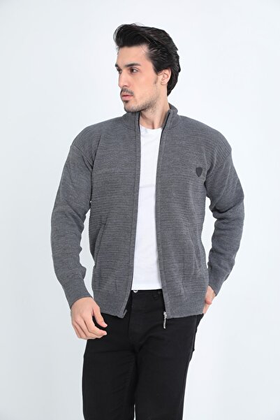 KMKkombin Чоловічий кардиган з блискавкою та сталевим плетінням