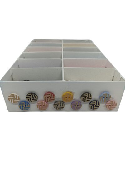 hobim42 Labirent Desenli Bebek Yelek Hobi Düğme Seti 12 Renk Her Renkten 5 Ad...