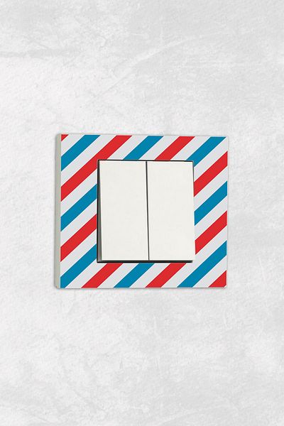 markcat Ovivo Grano (Double Switch Socket) UV Printed Line Pattern White Commitator Frame Included