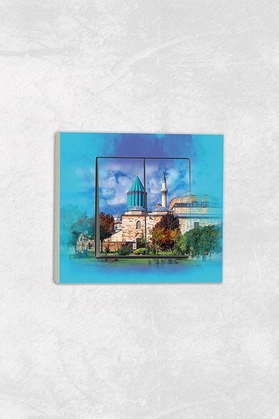 markcat Ovivo Grano (TWO KEY SOCKET) UV Printed Mevlana Pattern White Comitator Frame Included